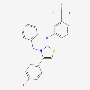 molecular formula C23H16F4N2S B11515892 N-[(2Z)-3-benzyl-4-(4-fluorophenyl)-1,3-thiazol-2(3H)-ylidene]-3-(trifluoromethyl)aniline 