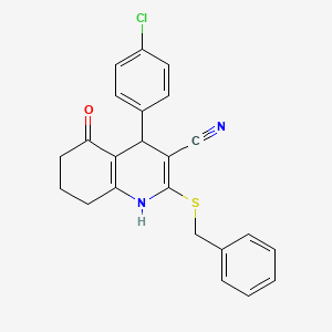 2-(Benzylsulfanyl)-4-(4-chlorophenyl)-5-oxo-1,4,5,6,7,8-hexahydroquinoline-3-carbonitrile