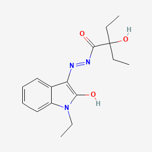 Butan-1-one, 1-(1-ethyl-2-hydroxy-3-indolylazo)-2-ethyl-2-hydroxy-