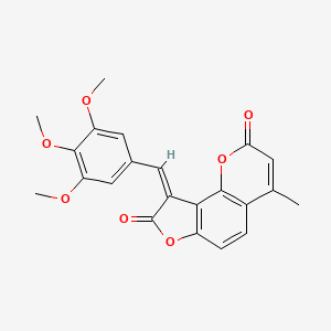 9H-Furo[2,3-H]chromene-2,8-dione, 4-methyl-9-(3,4,5-trimethoxybenzylidene)-