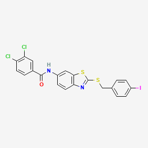 3,4-dichloro-N-{2-[(4-iodobenzyl)sulfanyl]-1,3-benzothiazol-6-yl}benzamide