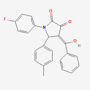 molecular formula C24H18FNO3 B11516034 1-(4-fluorophenyl)-3-hydroxy-5-(4-methylphenyl)-4-(phenylcarbonyl)-1,5-dihydro-2H-pyrrol-2-one 