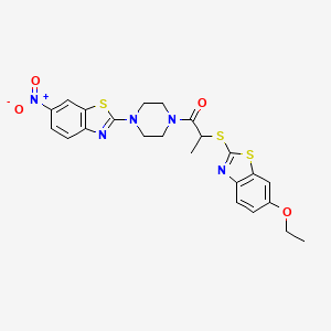 2-[(6-Ethoxy-1,3-benzothiazol-2-yl)sulfanyl]-1-[4-(6-nitro-1,3-benzothiazol-2-yl)piperazin-1-yl]propan-1-one