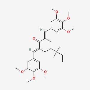 (2E,6E)-4-(2-methylbutan-2-yl)-2,6-bis[(3,4,5-trimethoxyphenyl)methylidene]cyclohexan-1-one