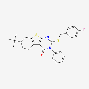 7-tert-butyl-2-[(4-fluorobenzyl)sulfanyl]-3-phenyl-5,6,7,8-tetrahydro[1]benzothieno[2,3-d]pyrimidin-4(3H)-one