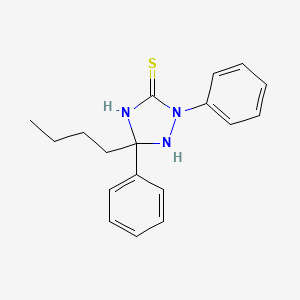 molecular formula C18H21N3S B11516101 5-Butyl-2,5-diphenyl-1,2,4-triazolidine-3-thione 