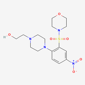 molecular formula C16H24N4O6S B11516122 2-{4-[2-(Morpholin-4-ylsulfonyl)-4-nitrophenyl]piperazin-1-yl}ethanol 