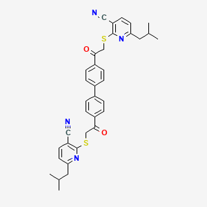 molecular formula C36H34N4O2S2 B11516129 2,2'-{Biphenyl-4,4'-diylbis[(2-oxoethane-2,1-diyl)sulfanediyl]}bis[6-(2-methylpropyl)pyridine-3-carbonitrile] 