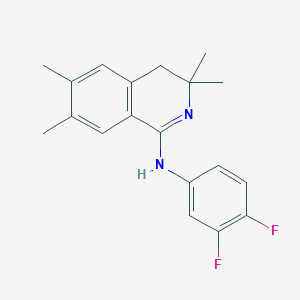 molecular formula C19H20F2N2 B11516136 N-(3,4-difluorophenyl)-3,3,6,7-tetramethyl-4H-isoquinolin-1-amine 