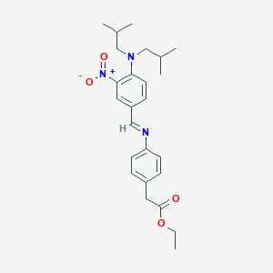 ethyl (4-{[(E)-{4-[bis(2-methylpropyl)amino]-3-nitrophenyl}methylidene]amino}phenyl)acetate