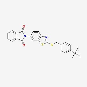 molecular formula C26H22N2O2S2 B11516149 2-{2-[(4-tert-butylbenzyl)sulfanyl]-1,3-benzothiazol-6-yl}-1H-isoindole-1,3(2H)-dione 