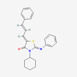 (2E,5Z)-3-Cyclohexyl-2-(phenylimino)-5-[(2E)-3-phenylprop-2-EN-1-ylidene]-1,3-thiazolidin-4-one