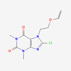 molecular formula C11H13ClN4O3 B11516223 Purine-2,6(1H,3H)-dione, 8-chloro-7-(2-ethenyloxyethyl)-1,3-dimethyl- 