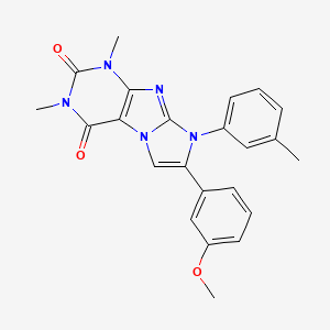 molecular formula C23H21N5O3 B11516255 7-(3-methoxyphenyl)-1,3-dimethyl-8-(3-methylphenyl)-1H-imidazo[2,1-f]purine-2,4(3H,8H)-dione 