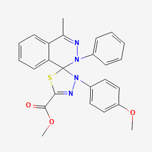 molecular formula C25H22N4O3S B11516264 methyl 3'-(4-methoxyphenyl)-4-methyl-2-phenyl-2H,3'H-spiro[phthalazine-1,2'-[1,3,4]thiadiazole]-5'-carboxylate 