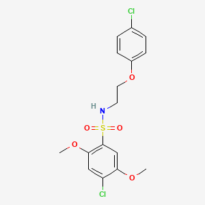 molecular formula C16H17Cl2NO5S B11516277 4-chloro-N-[2-(4-chlorophenoxy)ethyl]-2,5-dimethoxybenzenesulfonamide 