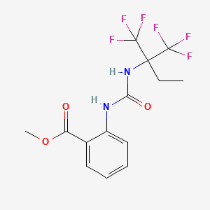 molecular formula C14H14F6N2O3 B11516284 Methyl 2-({[1,1,1-trifluoro-2-(trifluoromethyl)butan-2-yl]carbamoyl}amino)benzoate 