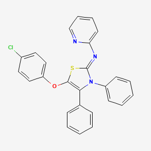 molecular formula C26H18ClN3OS B11516306 N-[(2Z)-5-(4-chlorophenoxy)-3,4-diphenyl-1,3-thiazol-2(3H)-ylidene]pyridin-2-amine 