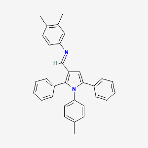 3,4-dimethyl-N-{(E)-[1-(4-methylphenyl)-2,5-diphenyl-1H-pyrrol-3-yl]methylidene}aniline