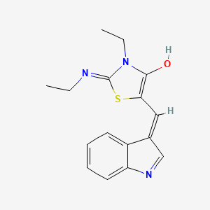 3-Ethyl-2-ethylimino-5-(1H-indol-3-ylmethylene)-thiazolidin-4-one