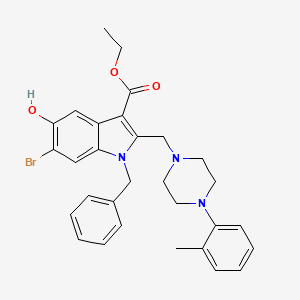 molecular formula C30H32BrN3O3 B11516340 ethyl 1-benzyl-6-bromo-5-hydroxy-2-{[4-(2-methylphenyl)piperazin-1-yl]methyl}-1H-indole-3-carboxylate 