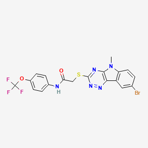 2-({8-Bromo-5-methyl-5H-[1,2,4]triazino[5,6-B]indol-3-YL}sulfanyl)-N-[4-(trifluoromethoxy)phenyl]acetamide