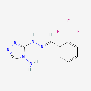 molecular formula C10H9F3N6 B11516380 Benzaldehyde, 2-trifluoromethyl-, 4-amino-1,2,4-triazol-3-ylhydrazone 