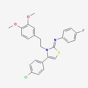 N-[(2Z)-4-(4-chlorophenyl)-3-[2-(3,4-dimethoxyphenyl)ethyl]-1,3-thiazol-2(3H)-ylidene]-4-fluoroaniline