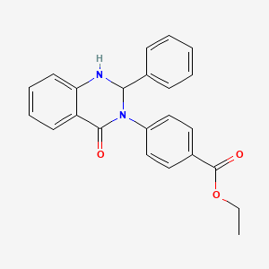 molecular formula C23H20N2O3 B11516418 ethyl 4-(4-oxo-2-phenyl-1,4-dihydroquinazolin-3(2H)-yl)benzoate 