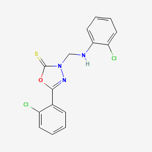 3-[(2-Chloroanilino)methyl]-5-(2-chlorophenyl)-1,3,4-oxadiazole-2-thione