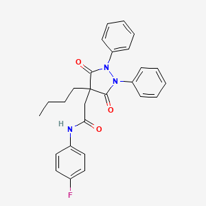 molecular formula C27H26FN3O3 B11516483 2-(4-butyl-3,5-dioxo-1,2-diphenylpyrazolidin-4-yl)-N-(4-fluorophenyl)acetamide 