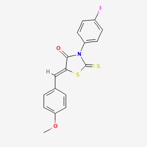 molecular formula C17H12INO2S2 B11516527 (5Z)-3-(4-iodophenyl)-5-[(4-methoxyphenyl)methylidene]-2-sulfanylidene-1,3-thiazolidin-4-one 