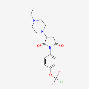 molecular formula C17H20ClF2N3O3 B11516532 1-{4-[Chloro(difluoro)methoxy]phenyl}-3-(4-ethylpiperazin-1-yl)pyrrolidine-2,5-dione 