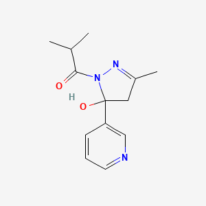 1-[5-hydroxy-3-methyl-5-(pyridin-3-yl)-4,5-dihydro-1H-pyrazol-1-yl]-2-methylpropan-1-one