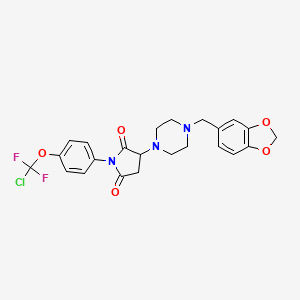 3-[4-(1,3-Benzodioxol-5-ylmethyl)piperazin-1-yl]-1-{4-[chloro(difluoro)methoxy]phenyl}pyrrolidine-2,5-dione