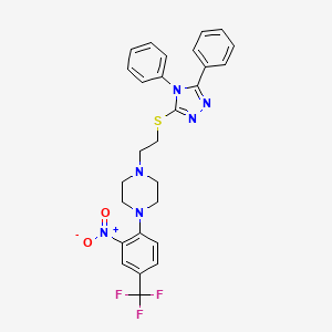 1-{2-[(4,5-diphenyl-4H-1,2,4-triazol-3-yl)sulfanyl]ethyl}-4-[2-nitro-4-(trifluoromethyl)phenyl]piperazine