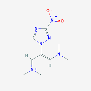 molecular formula C9H15N6O2+ B11516561 N-[(2Z)-3-(dimethylamino)-2-(3-nitro-1H-1,2,4-triazol-1-yl)prop-2-en-1-ylidene]-N-methylmethanaminium 