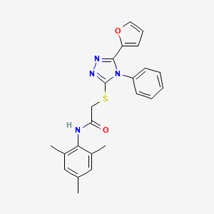 2-{[5-(furan-2-yl)-4-phenyl-4H-1,2,4-triazol-3-yl]sulfanyl}-N-(2,4,6-trimethylphenyl)acetamide