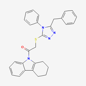 2-[(5-benzyl-4-phenyl-4H-1,2,4-triazol-3-yl)sulfanyl]-1-(1,2,3,4-tetrahydro-9H-carbazol-9-yl)ethanone