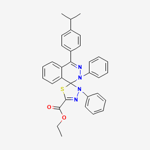 molecular formula C33H30N4O2S B11516620 ethyl 2,3'-diphenyl-4-[4-(propan-2-yl)phenyl]-2H,3'H-spiro[phthalazine-1,2'-[1,3,4]thiadiazole]-5'-carboxylate 