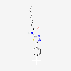 N-[5-(4-tert-butylphenyl)-1,3,4-thiadiazol-2-yl]heptanamide