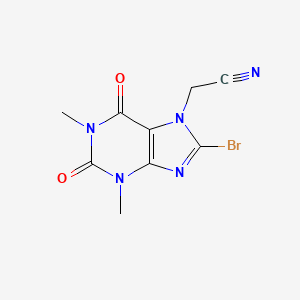 (8-bromo-1,3-dimethyl-2,6-dioxo-1,2,3,6-tetrahydro-7H-purin-7-yl)acetonitrile