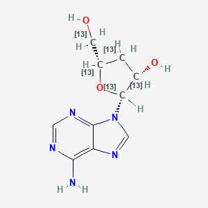 molecular formula C₅¹³C₅H₁₃N₅O₃ B1151666 (2R,3S,5S)-2-(6-aminopurin-9-yl)-5-(hydroxy(113C)methyl)(2,3,4,5-13C4)oxolan-3-ol 