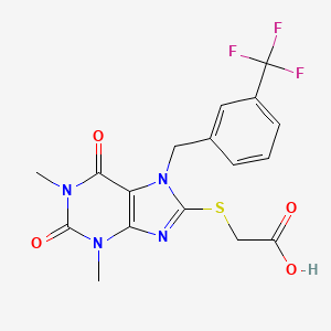 ({1,3-dimethyl-2,6-dioxo-7-[3-(trifluoromethyl)benzyl]-2,3,6,7-tetrahydro-1H-purin-8-yl}thio)acetic acid