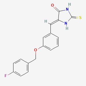 molecular formula C17H13FN2O2S B11516721 (5Z)-5-{3-[(4-fluorobenzyl)oxy]benzylidene}-2-thioxoimidazolidin-4-one 