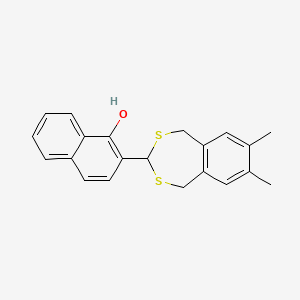 molecular formula C21H20OS2 B11516733 2-(7,8-Dimethyl-1,5-dihydro-2,4-benzodithiepin-3-yl)naphthalen-1-ol 