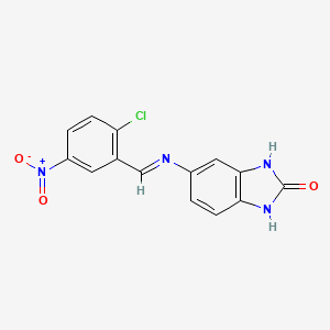 5-{[(E)-(2-chloro-5-nitrophenyl)methylidene]amino}-1,3-dihydro-2H-benzimidazol-2-one