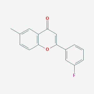 molecular formula C16H11FO2 B11516760 2-(3-fluorophenyl)-6-methyl-4H-chromen-4-one 