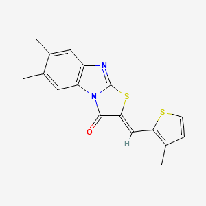 molecular formula C17H14N2OS2 B11516791 6,7-Dimethyl-2-(3-methyl-thiophen-2-ylmethylene)-benzo[4,5]imidazo[2,1-b]thiazol-3-one 