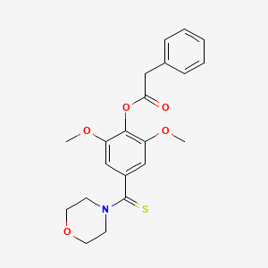 molecular formula C21H23NO5S B11516815 2,6-Dimethoxy-4-(morpholin-4-ylcarbonothioyl)phenyl phenylacetate 